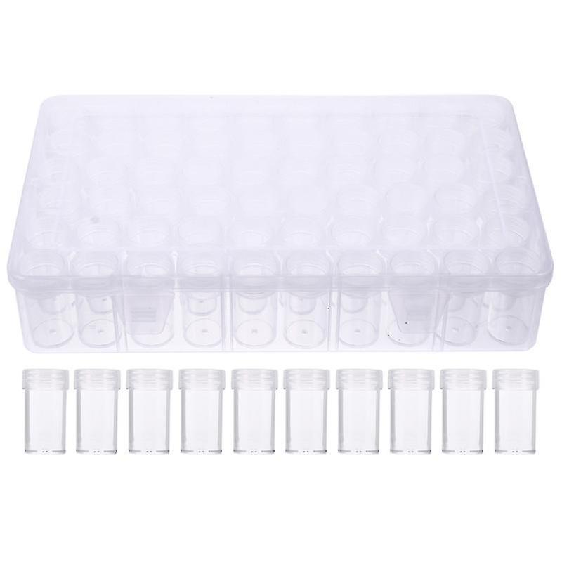 27X16cm Pillboxes 1 Set 60 Bottles Transparent Beads Organizer Storage Case