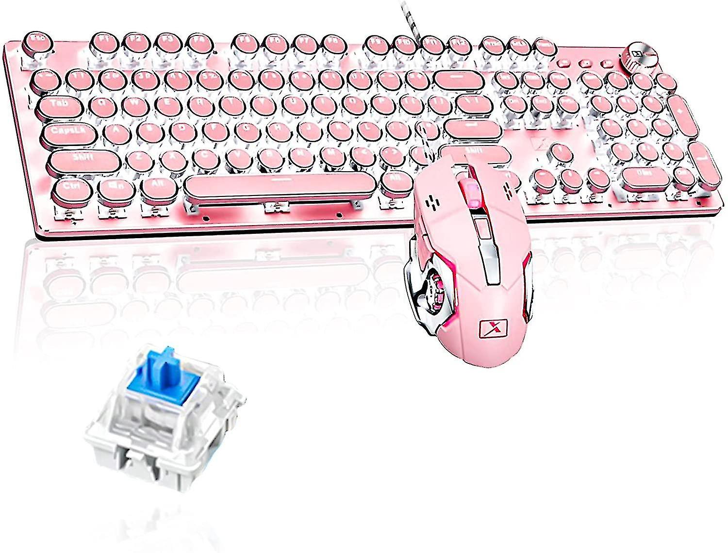 Clavier de jeu vintage mécanique avec souris Retro Punk