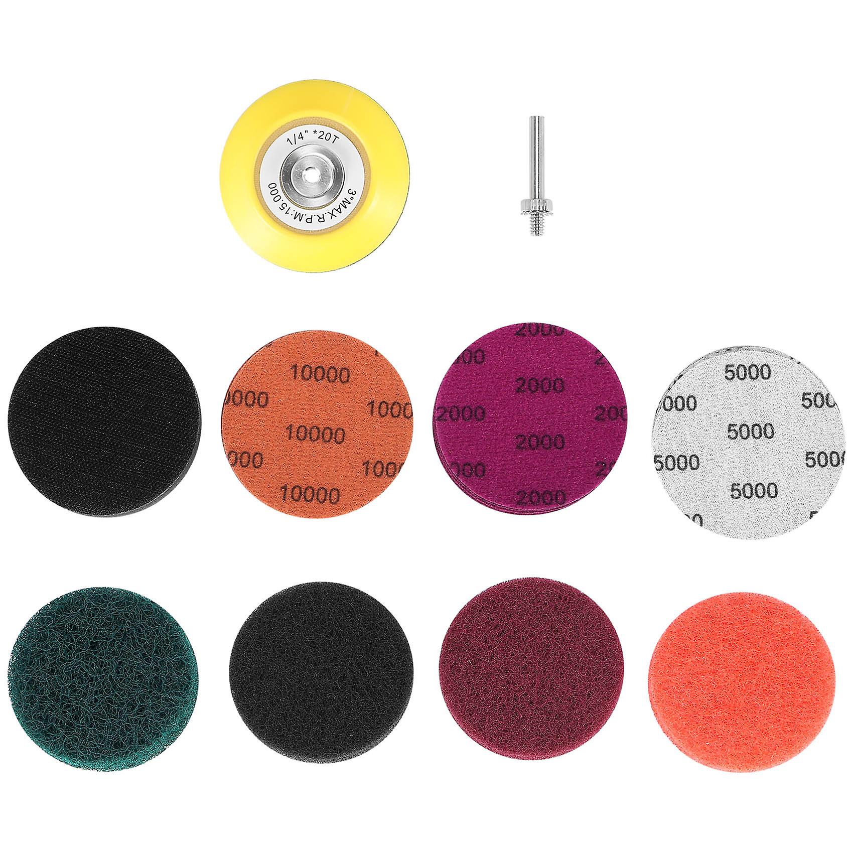21Pcs/Set 3Inch DIY Car Kit Automotive Polishing Scouring Cloth Set Headlight Repairing Kit Sandpap