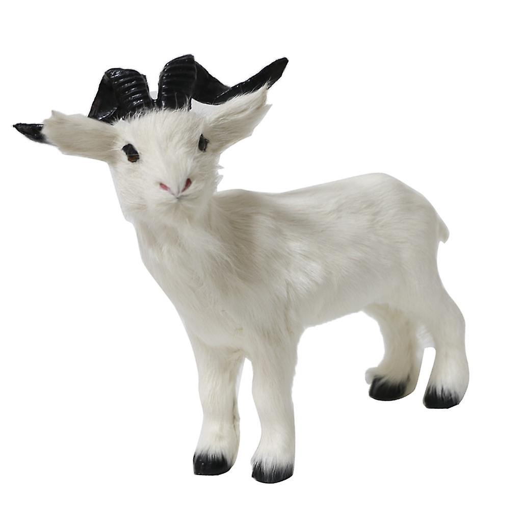 Plush Goat Figurine Statue Artificial Sheep Lamb Miniatures Model Kids Toy S