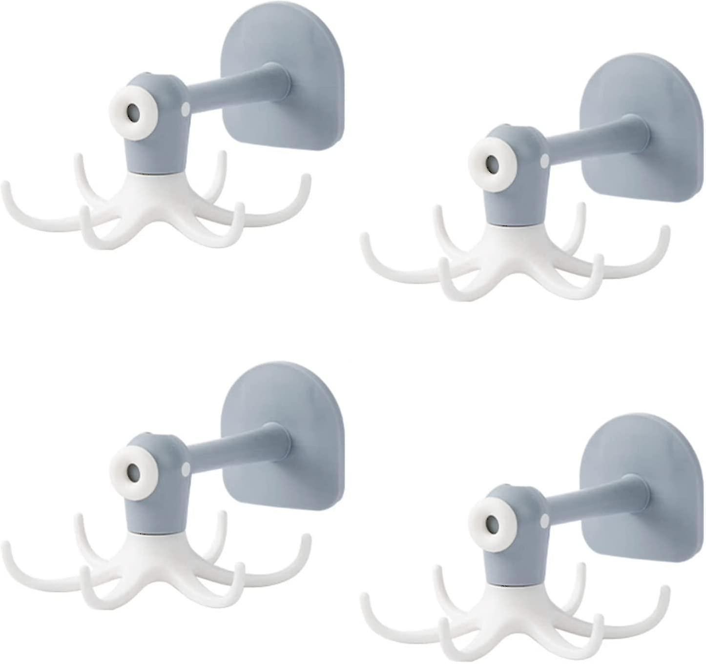 360rotating Folding Hooks, Self Adhesive Hooks with 180vertical Flip Nail-free 6-claw Waterproof Ute