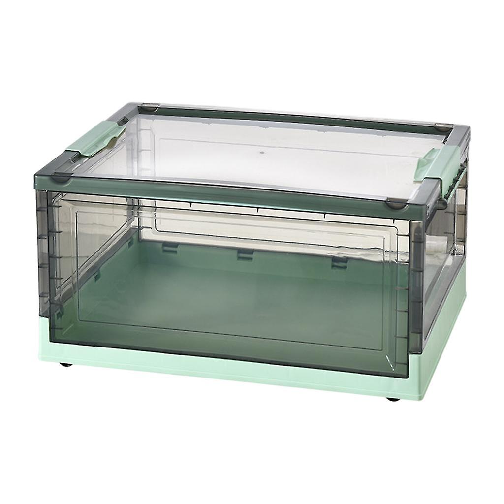 פחי אחסון ניידים מתקפלים עם גלגלים צעצועים לילדים מארגן ספרים מטבח ירוק גדול