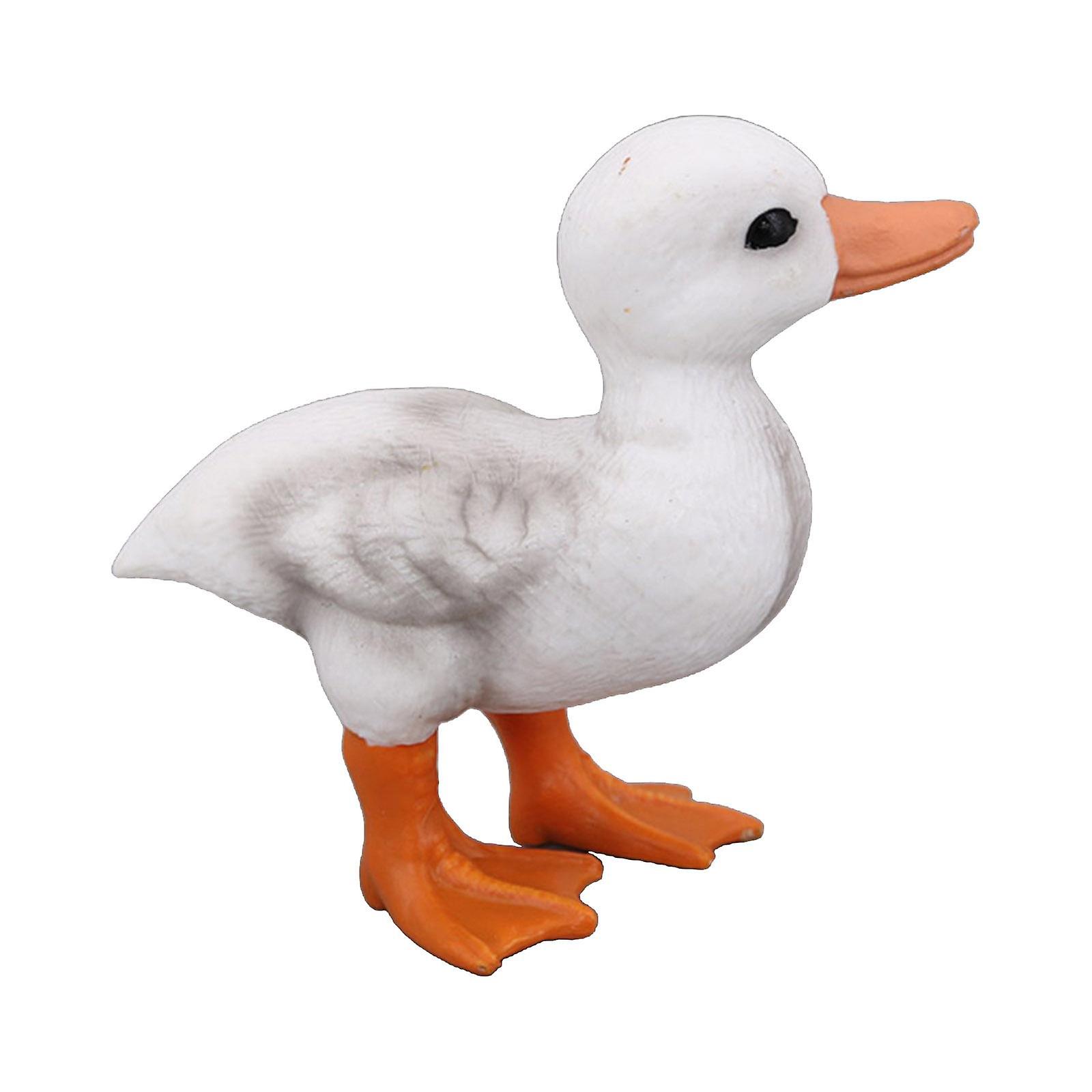 Mini Simulation Animal Model Educational Realistic Duck Decor for Baby Crooked Left