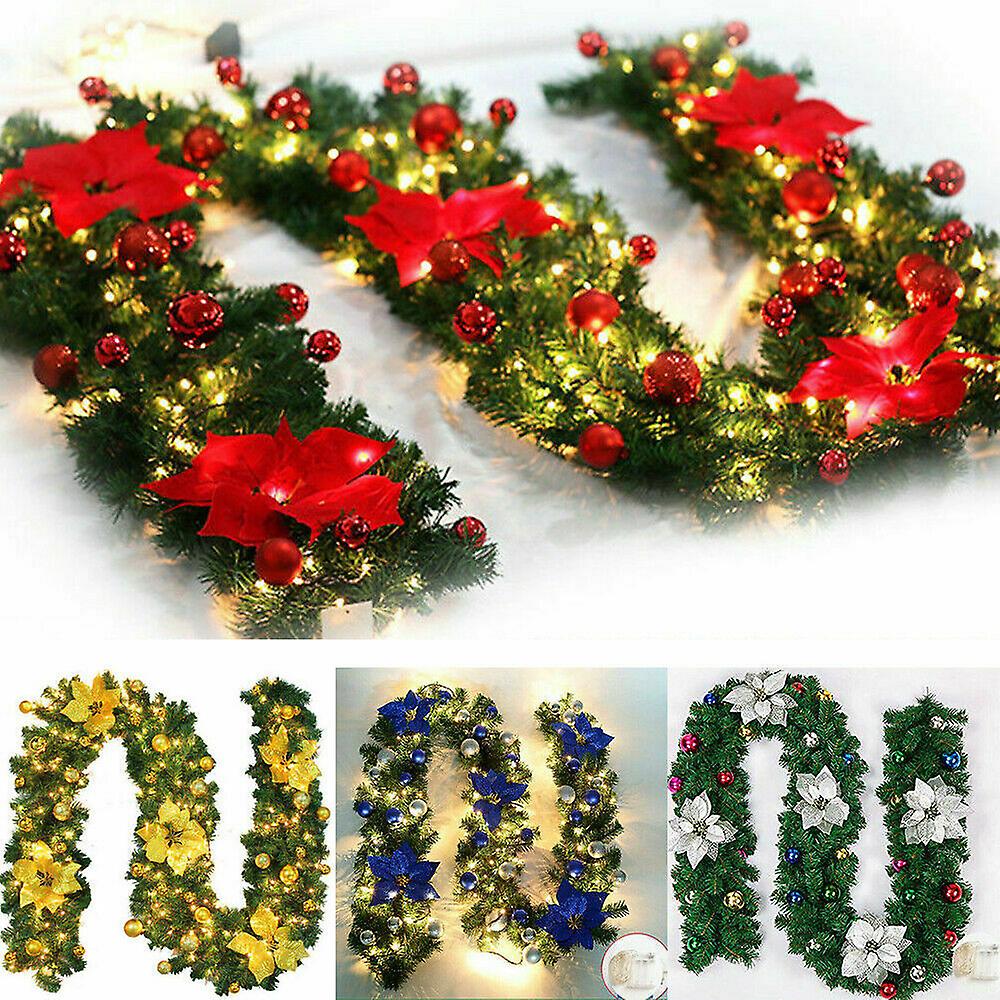 Christmas Illuminate Garland,9 Ft LED Christmas Garland Battery