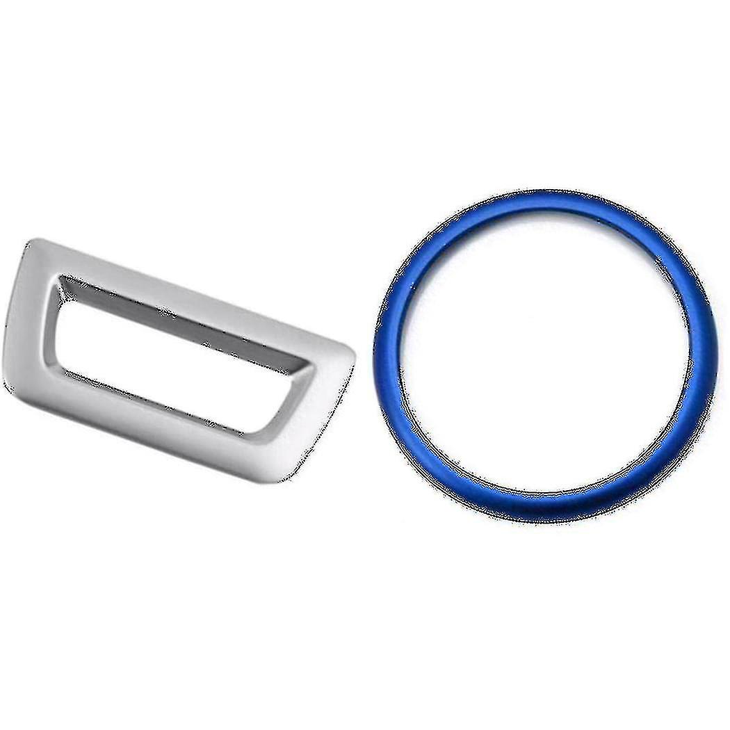 1pcs Tail Door Button Cover Trim Sticker (2 Button) & 1pcs Center Console Idrive Multimedia Control