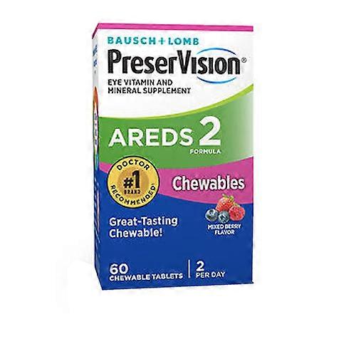 Bausch + Lomb PreserVision Areds 2 Chewables Mixed Berry Flavor, 60 Ταμπλέτες (Πακέτο των 2)
