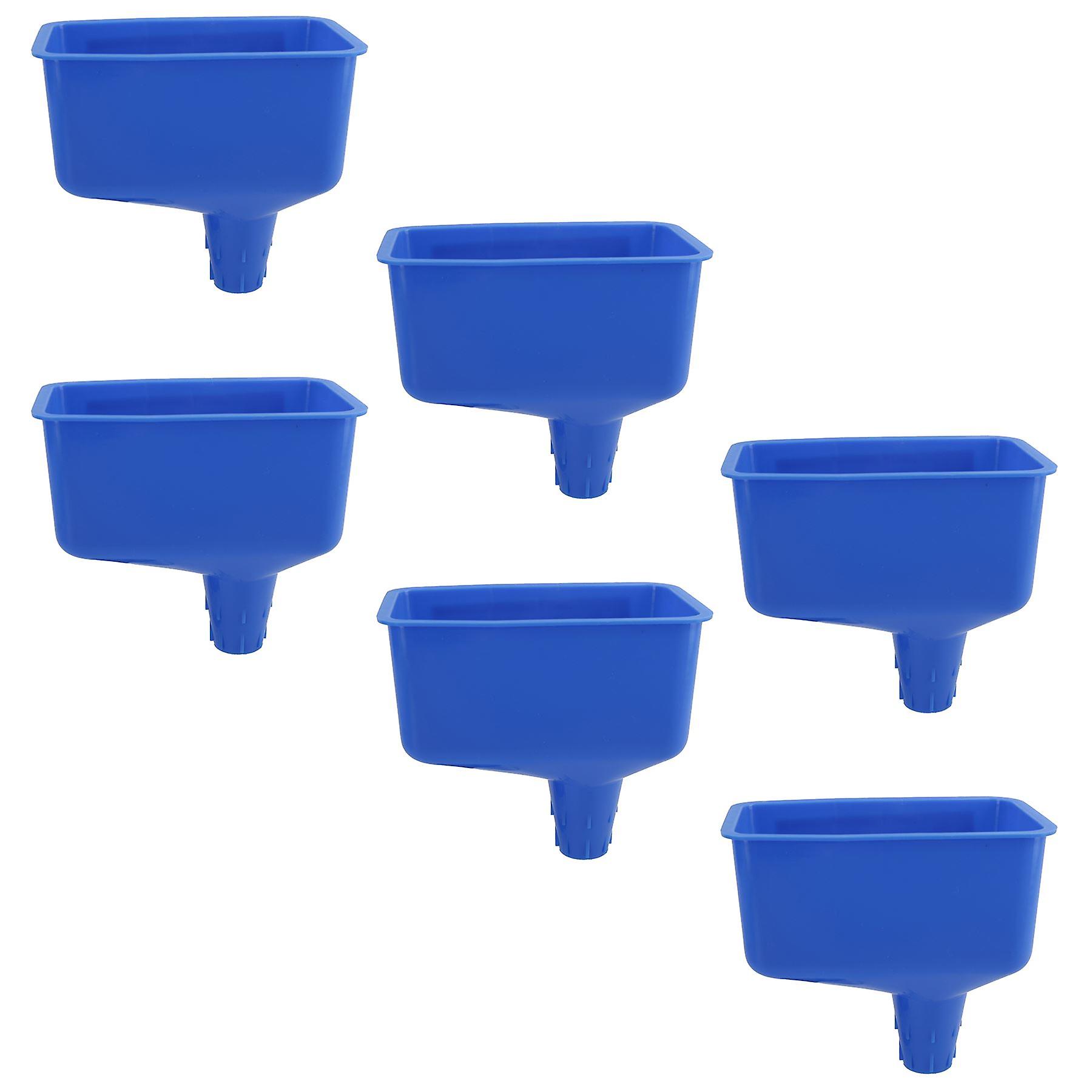 Rectangular Plastic Oil Filling Funnel Transfer Fuel Liquid Pourer Variable Spout 6pc