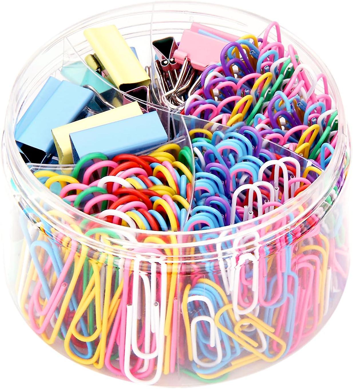Assorted Paper Clips 350pcs Colored Binder Clips for Office Use Durable Metal and Plastic Assortment