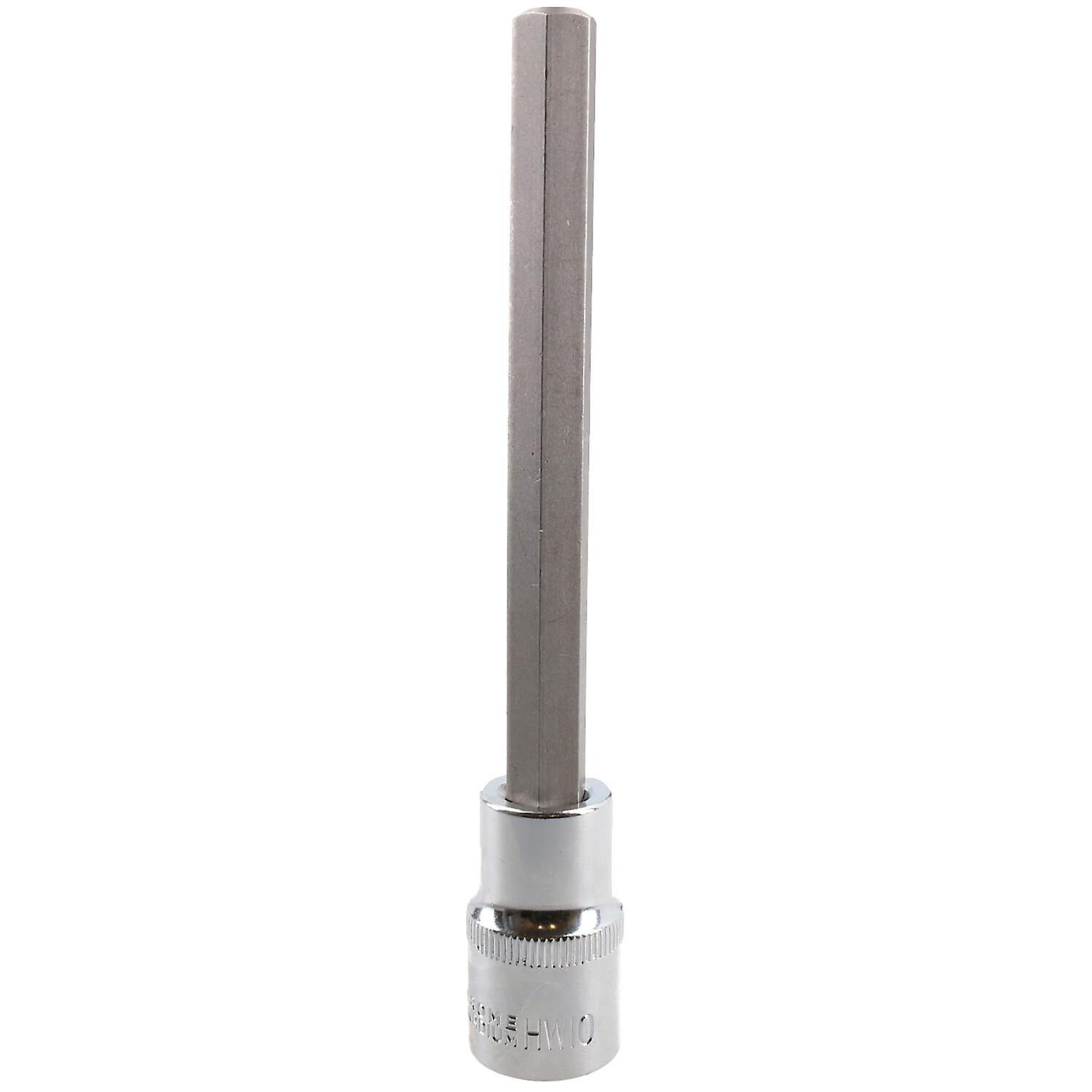 10mm Hex Allen Key Long Bit Internal Socket Metric 1/2" Drive 140mm Length Cr-V