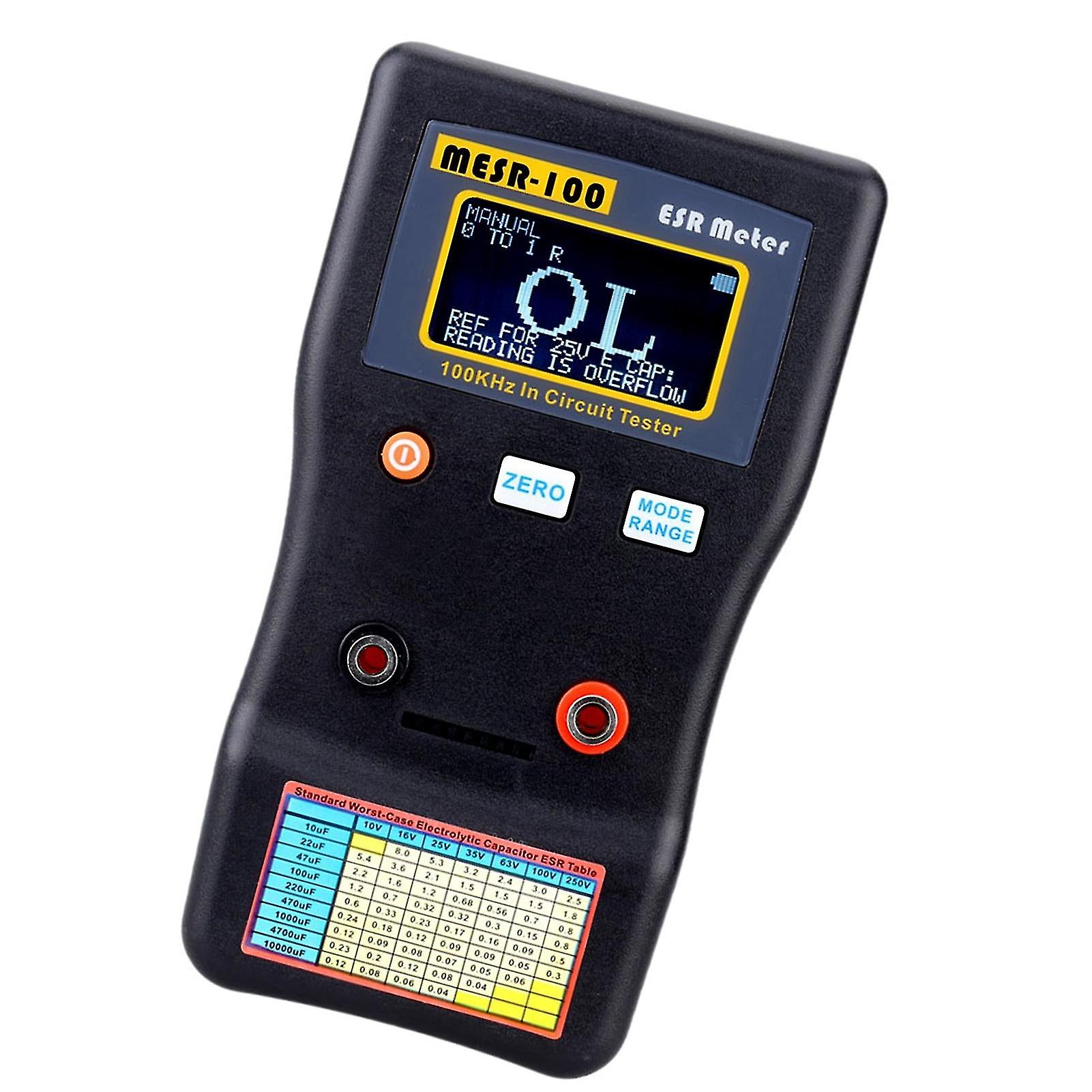 Mesr-100 Esr Capacitance Ohm Meter Professional Measuring Internal Resistance Of Capacitor Capacitance Circuit Tester