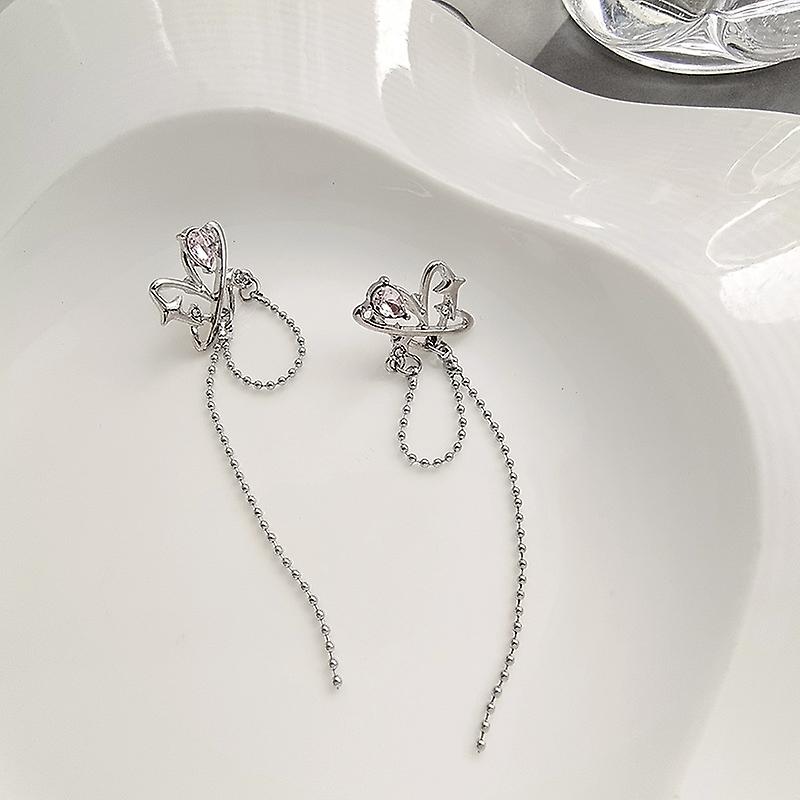 Women earring girl stud ear Drop Kpop Irregular Crystal Star Chain Tassel Y2K Rhinestone Cross Star