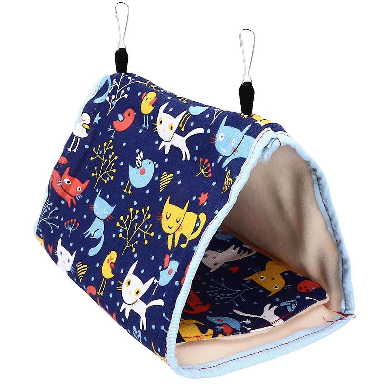Warm Bird Hammock Soft Thickened Foldable Bird Hanging Bed Toy with Hook for Parrots Parakeets