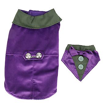 Dogs Tuxedo Cute Elegant Fashionable Retro Dog Formal Wedding Party Suit with Bow Tie for Small and Medium Dogs Cats Purple XS