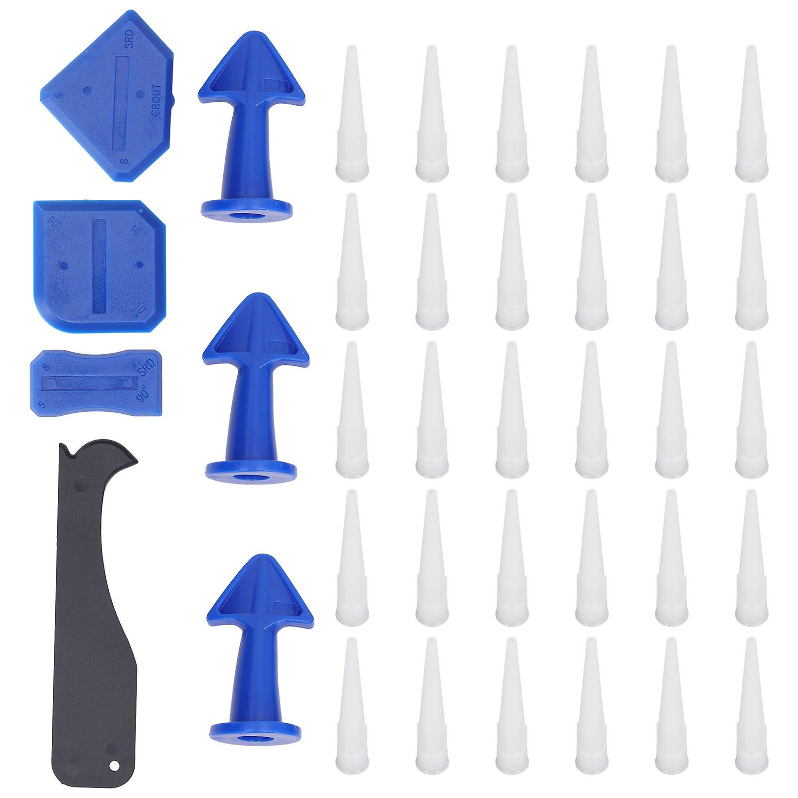Caulking Tool Kit with Sealant Finishing, Silicone Nozzles and Scraper Plates for Kitchen, Bathroom and Floor Filling