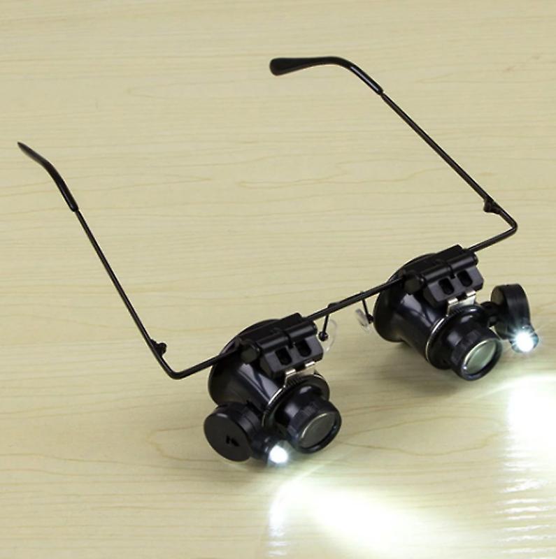 20x Magnifying Eye Magnifier Glasses Lens Jeweler Watch Repair with LED Light