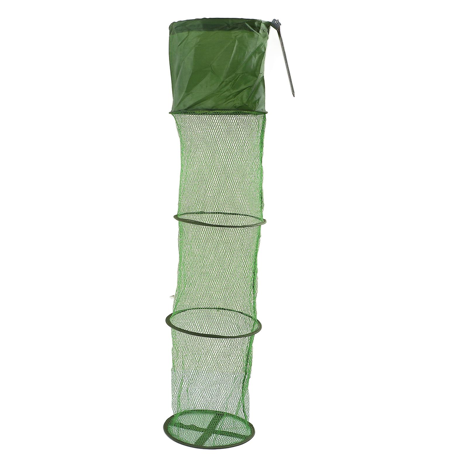 Foldable Fishing Net Portable Anti-scratch Floating Wire Mesh Basket for Fishing Accessories S
