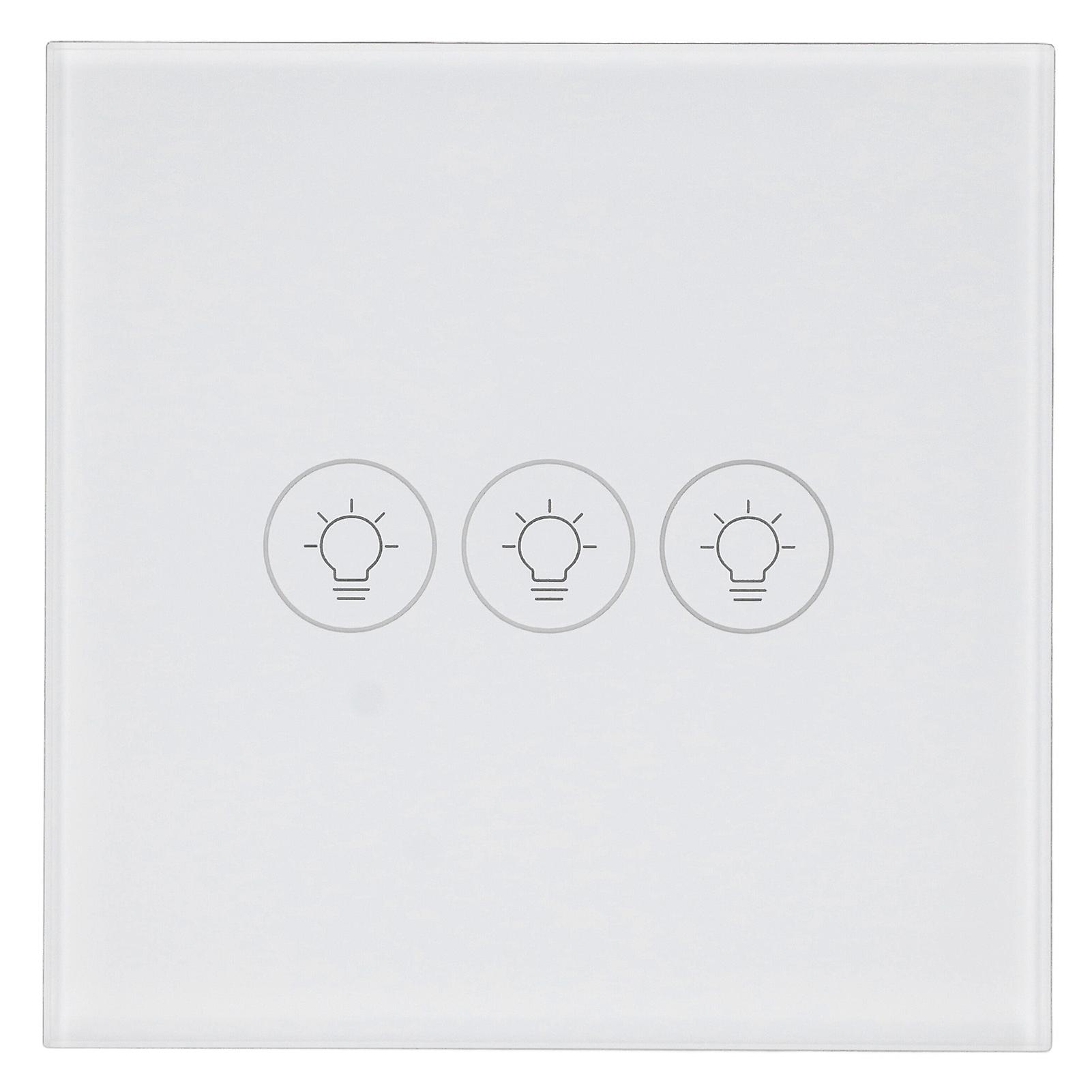WiFi Touch Light Switch 3-Way Dimmable Timer 8.6x8.6cm 90-250V