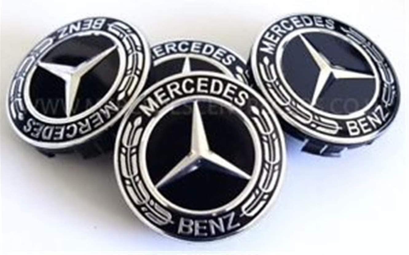 Καλύτερο σετ 4 τεμ Mercedes Benz Wheel Center Caps Έμβλημα Chrome Hubcaps ΗΠΑ Πωλητής Zj