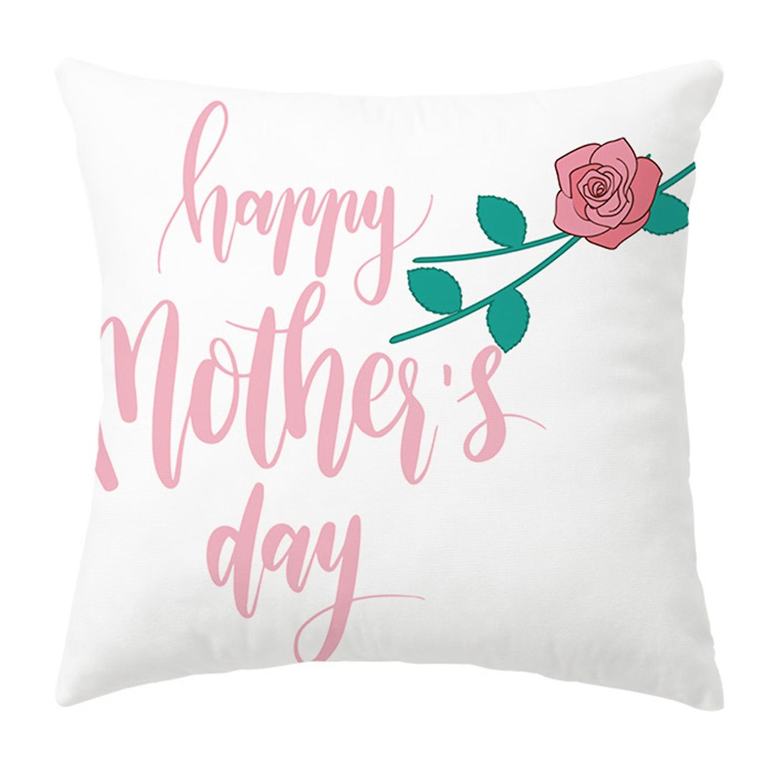 Pillowcase Soft Letters Design Zipper Square Happy Mother's Day Throw Pillow Case Festival Gift