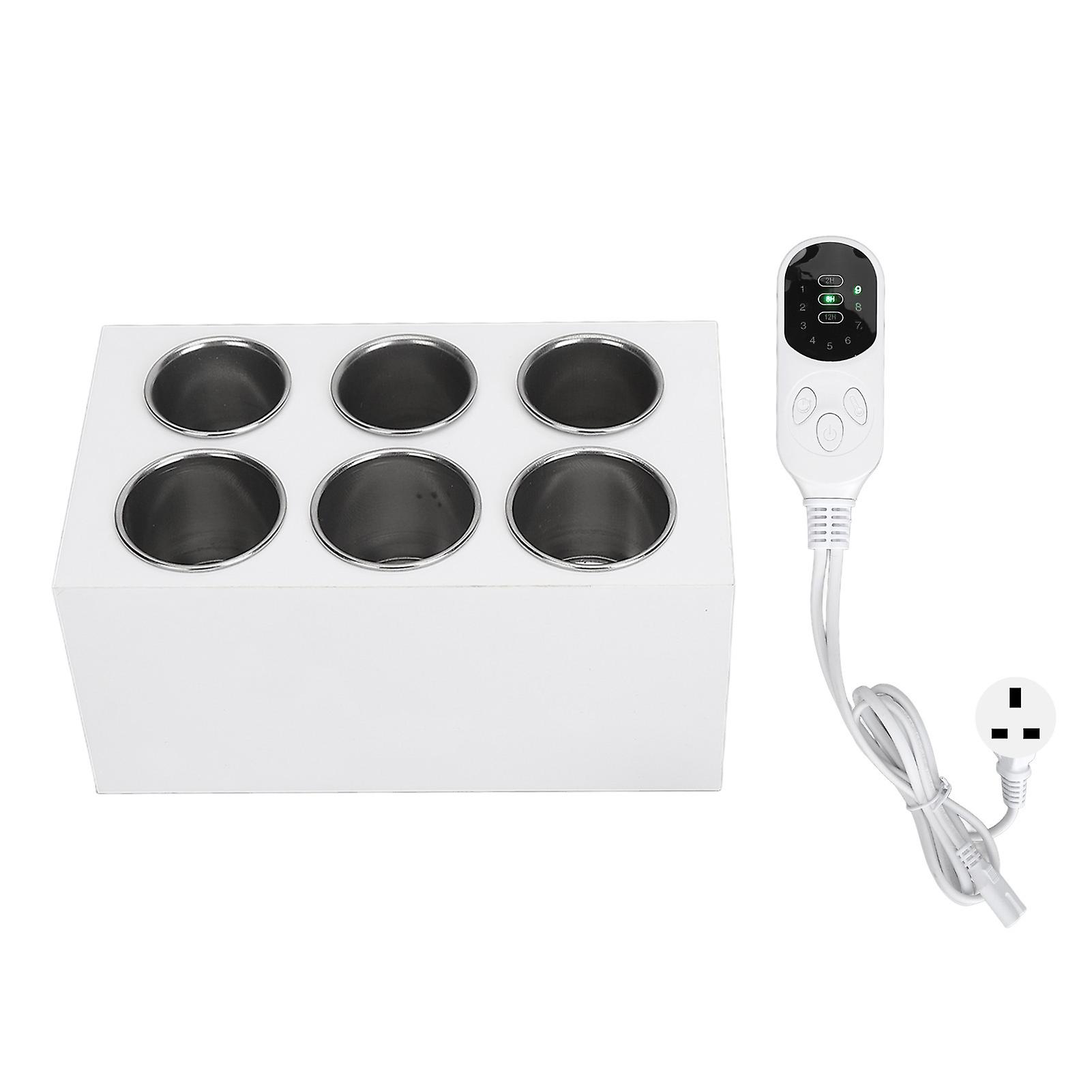 6-Compartment Essential Oil Heater with Digital Display & UK Plug, Fits 30-50ml Bottles