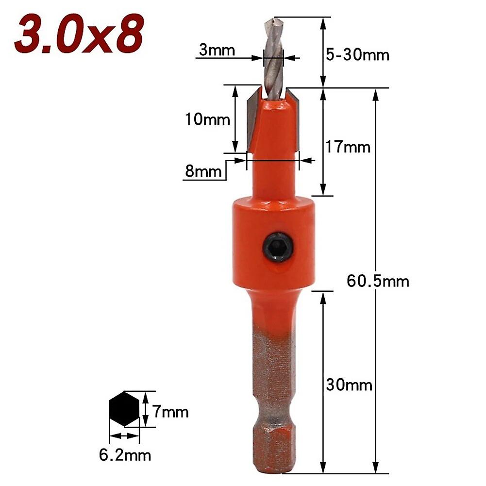 1pc Woodworking Tools Wood Drill Bits Hex Shank Countersink Drill Bit Salad Drill Step Drill Drill Power Tools~1596
