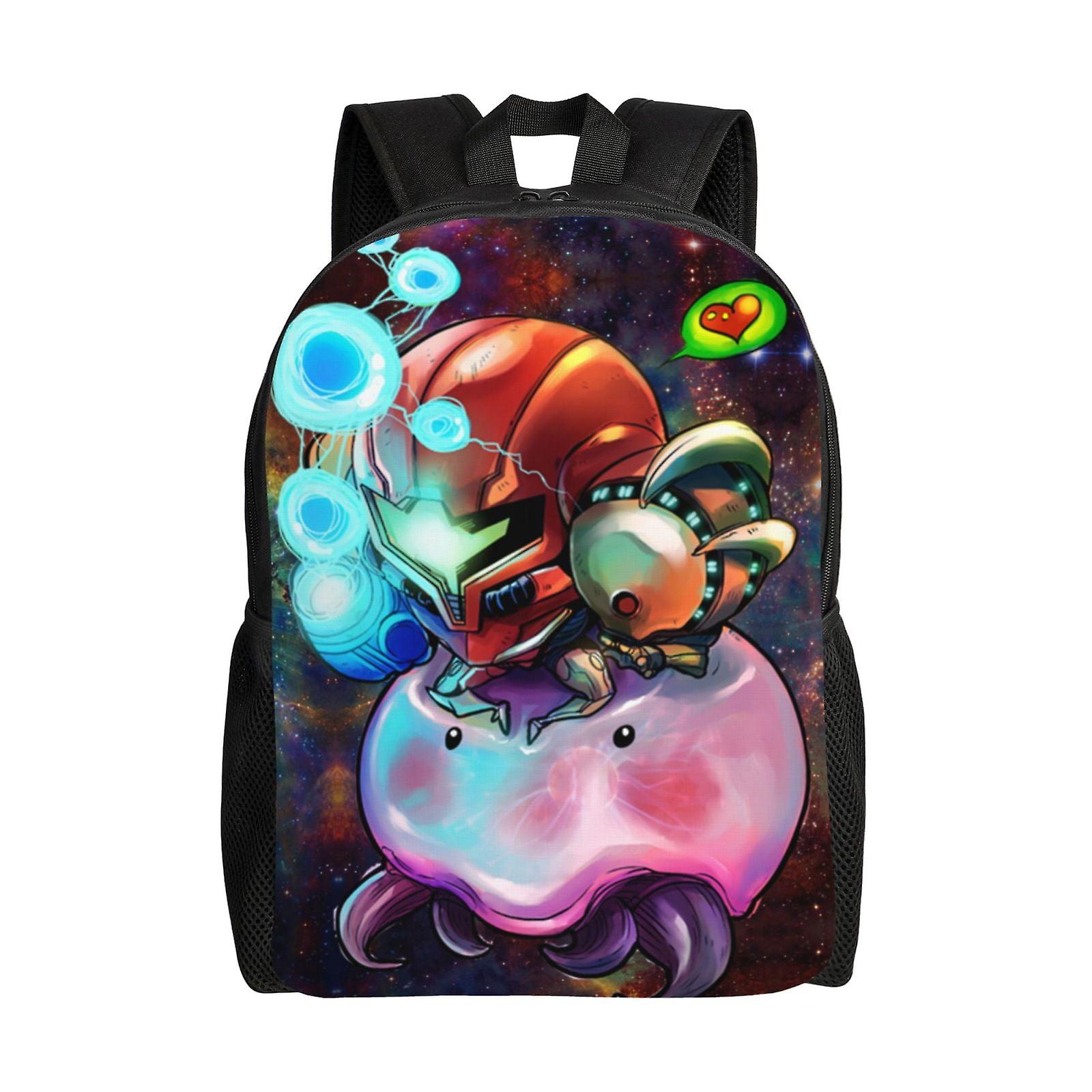 Metroid Samus Aran Cartoon Backpack Daypack for Work Anime Bag Notebook Bag