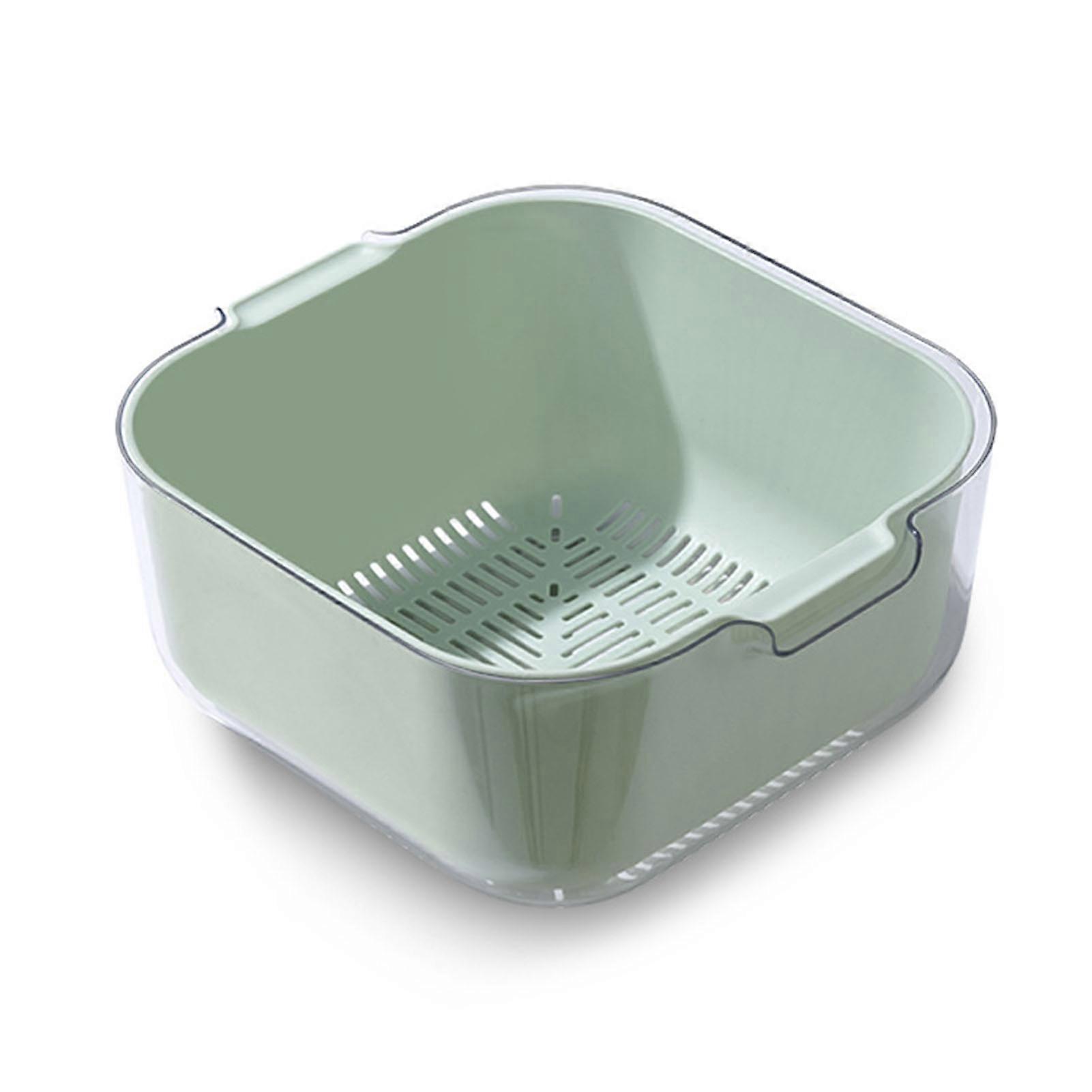 Double Layer Drain Basket Spacious Capacity Easy to Use Kitchen Fruit Basket for Washing Vegetables Fruits