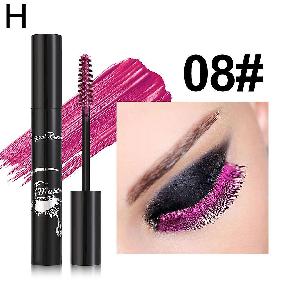DR132 Pearlescent Mascara No. 8 Rose Red (H)$Colored Waterproof Mascara Thick Royal Blue Purple Gold Bronze Fine Diamond Silver Pearlescent Mascara
