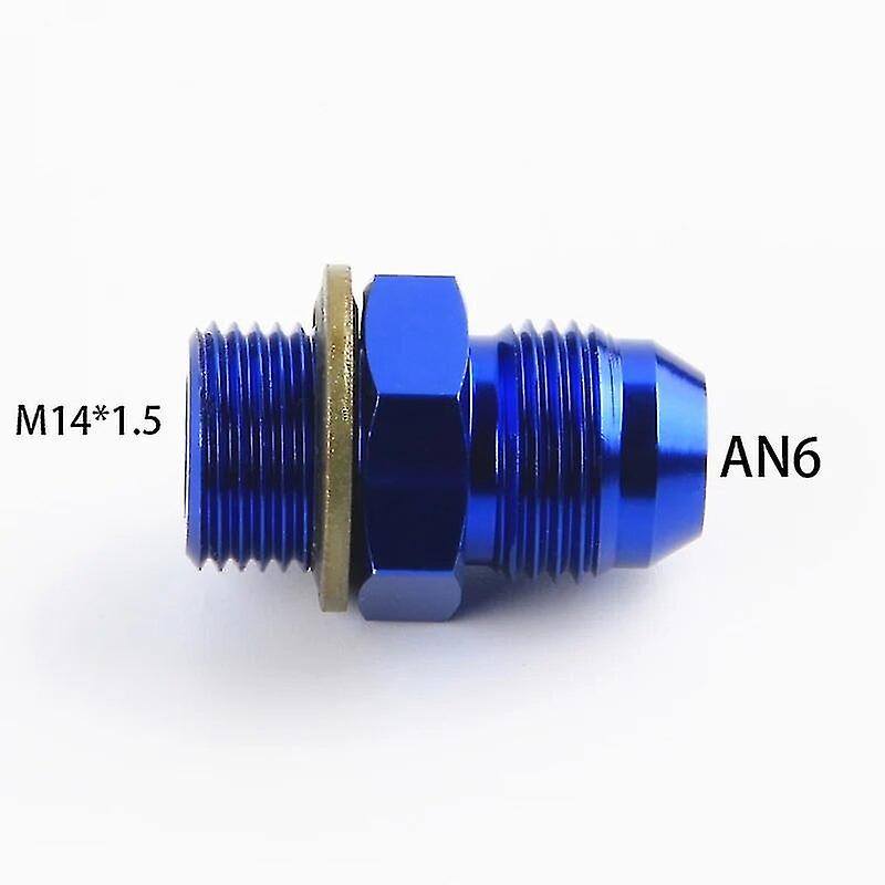 أزرق ذكر 6AN 6 مضيئة ل M14x1.5 (مم) تركيب متري مستقيم 6 إلى M14 * 1.5 محول ~ 3111