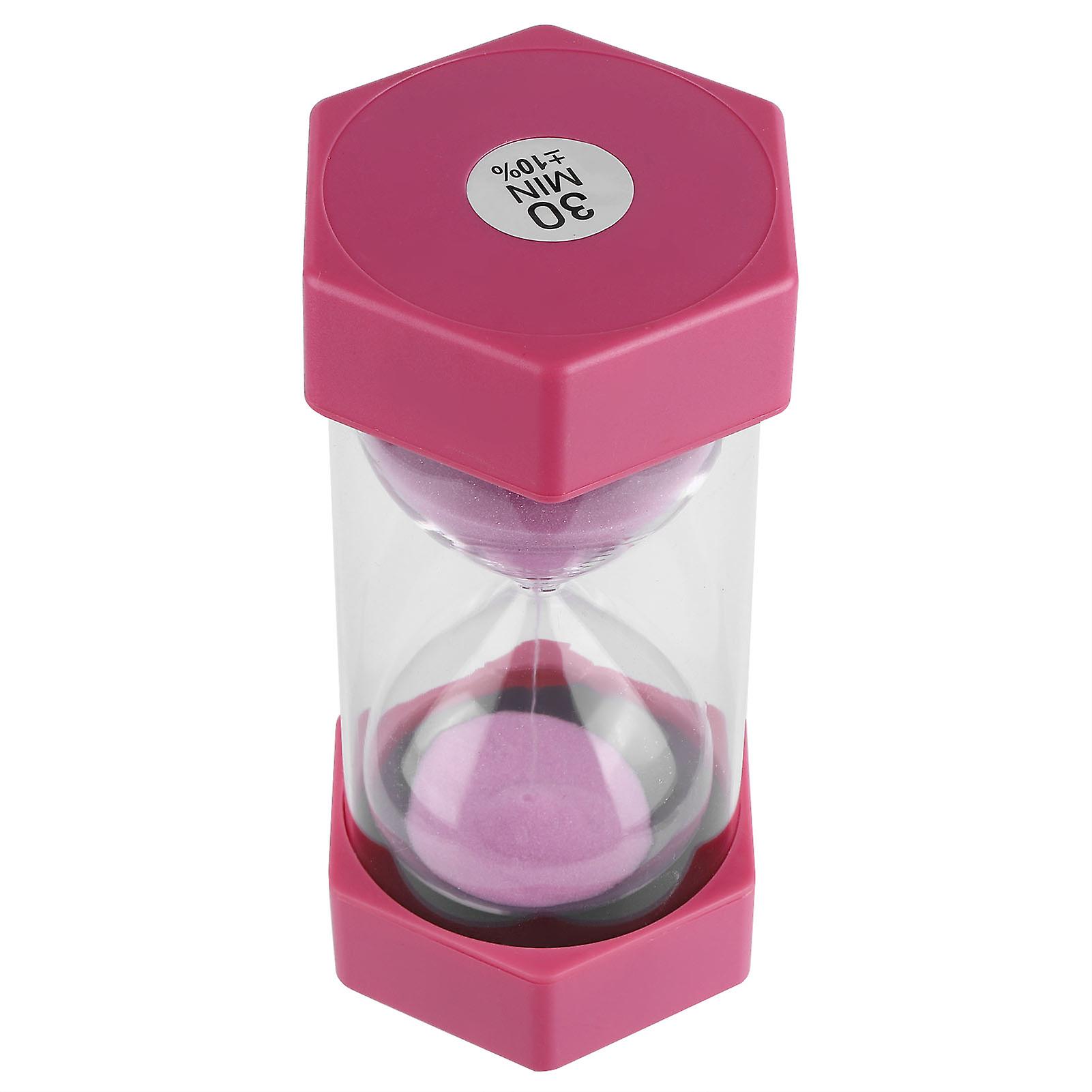 Hexagonal Pink 30-Minute Hourglass Timer Clock 7.3x8.3x16cm