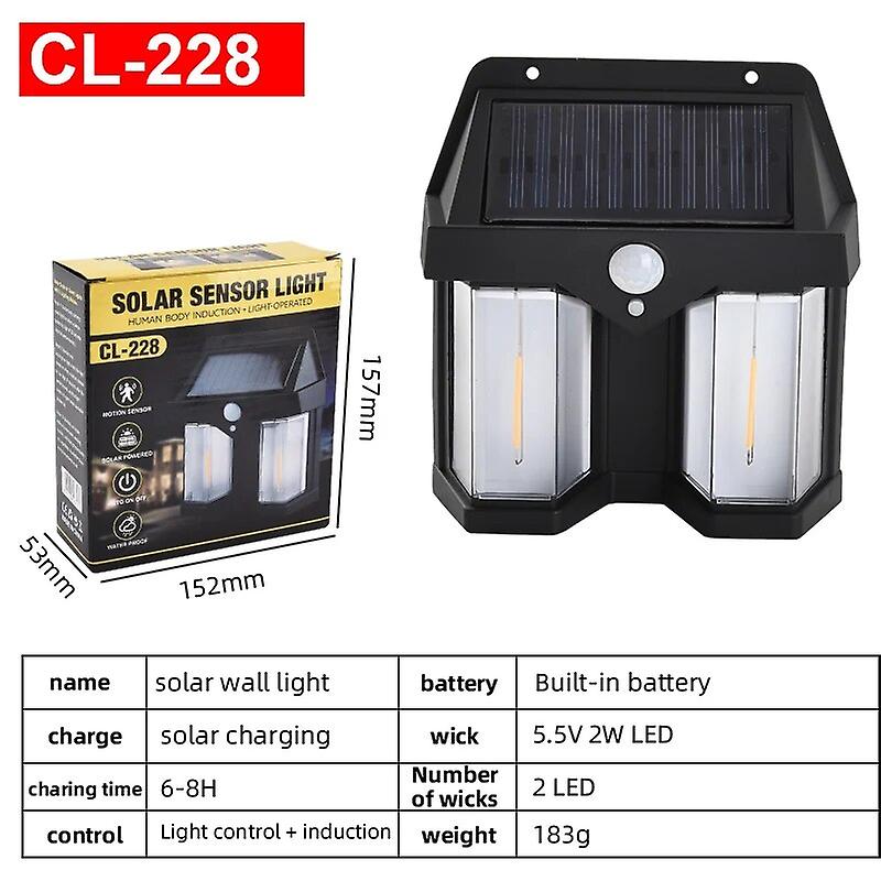 Solar Tungsten Wall Lamp Outdoor Solar Motion Sensor Light 3 Lighting Modes Waterproof Lantern 3000k Warm White For House Garden