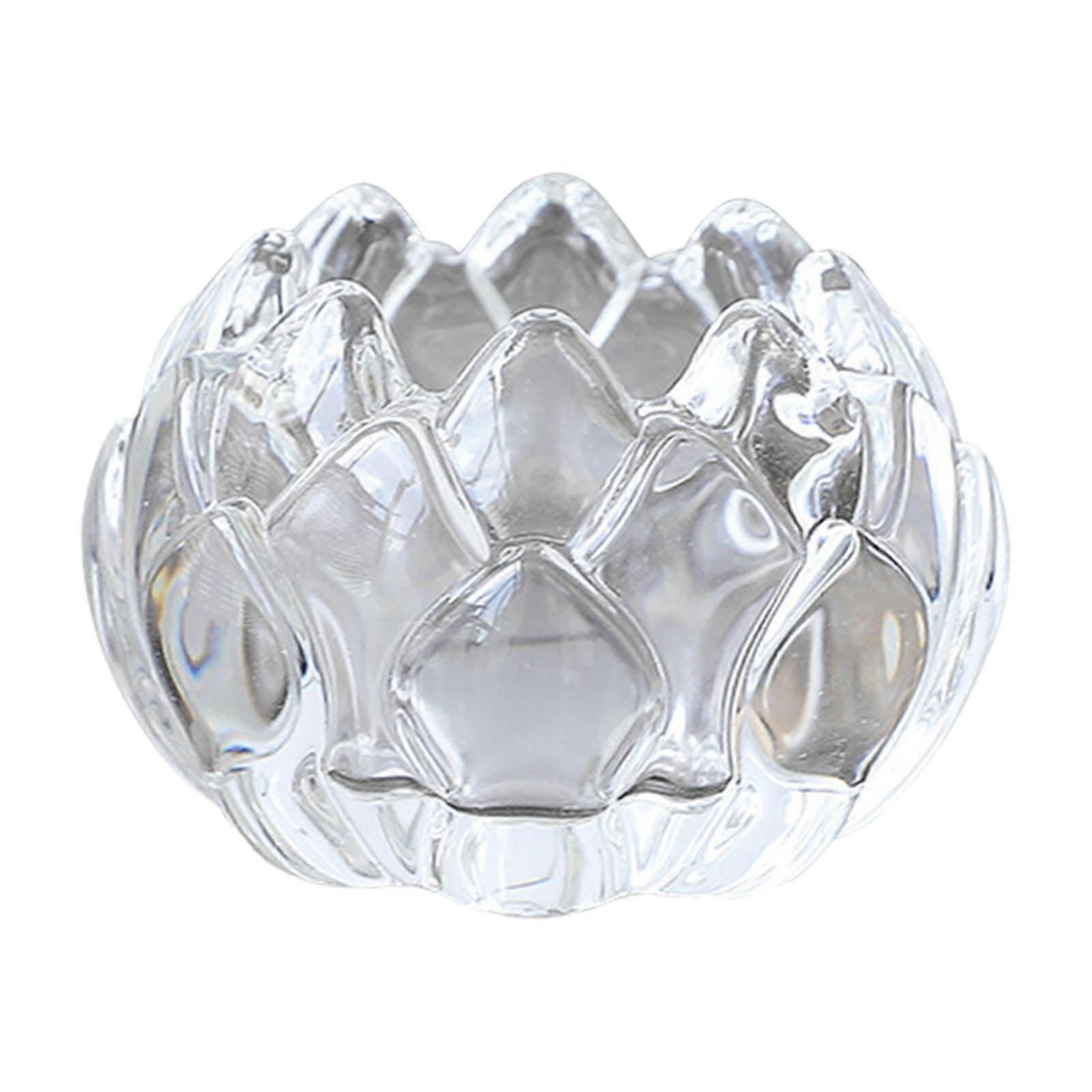 Clear Tealight Candle Holder Dining Table Decor Decorative Candle Stand Lotus