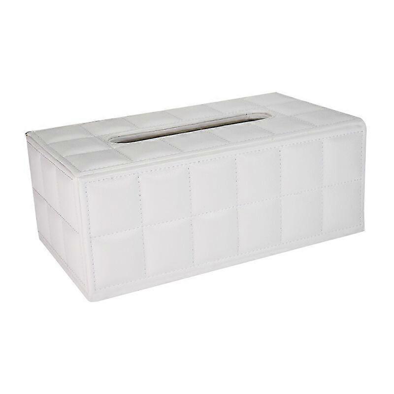 Rectangular leather tissue box - Elegant and refined decoration - White