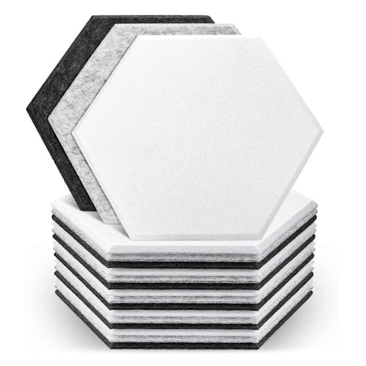 18 Pcs Hexagon Acoustic Panels Beveled Edge Sound Proof Foam Panels,High Density Sound Proofing Pan