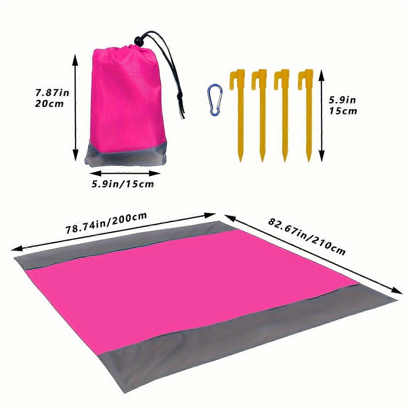Sand-Free Striped Beach Mat - Extra Large, Lightweight, Waterproof, Portable - Perfect for Camping, Picnics, and Beach Vacations