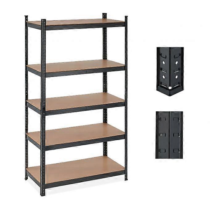 Black sturdy shelves with 5 levels