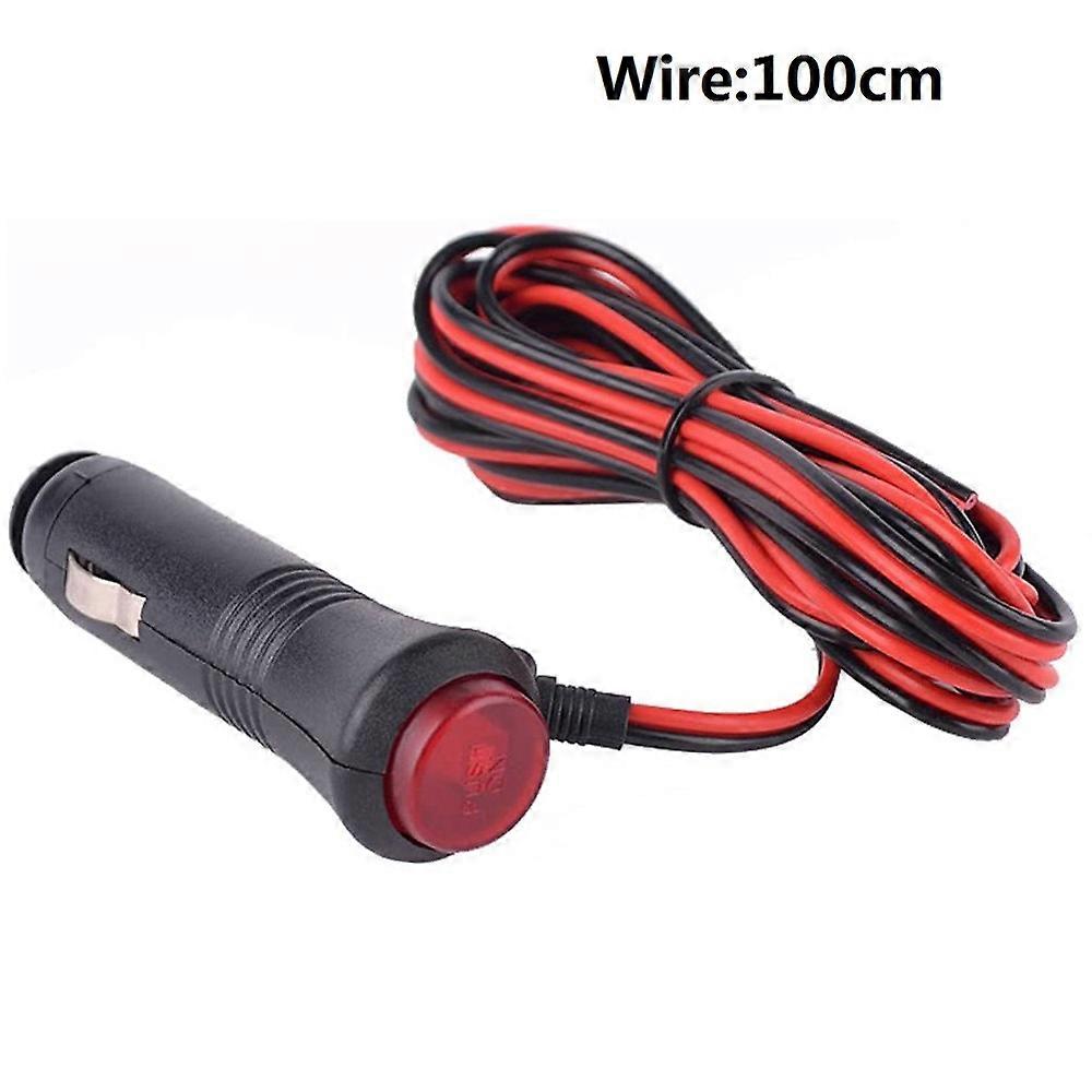 Car 12v Universal Cigarette Lighter Plug With Switch Fuse Led Indicator Car Power Cord 1 Meter 3 Meters