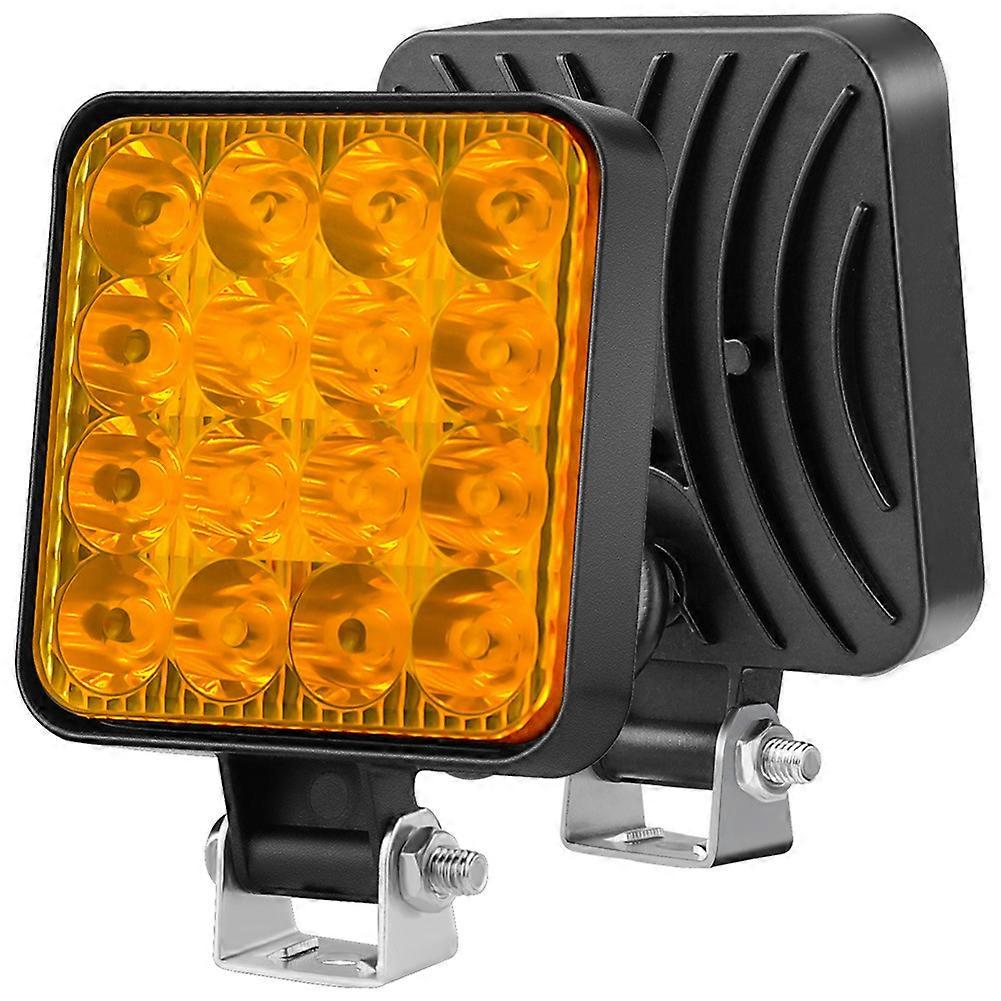 Car Led Mini Square 16 Lights 48w Abs Type 12v Off-road Vehicle Forklift Headlight Reversing Lights Daytime Running Lights