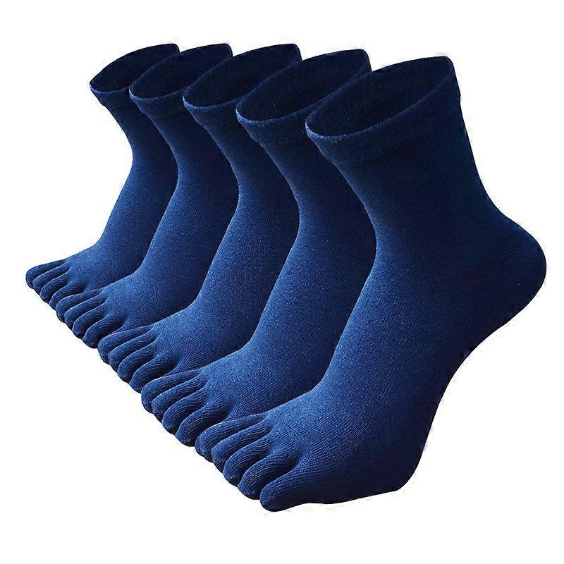5 Pairs Men Sports Running Five Finger Toe Socks Elastic Short Soild Socks