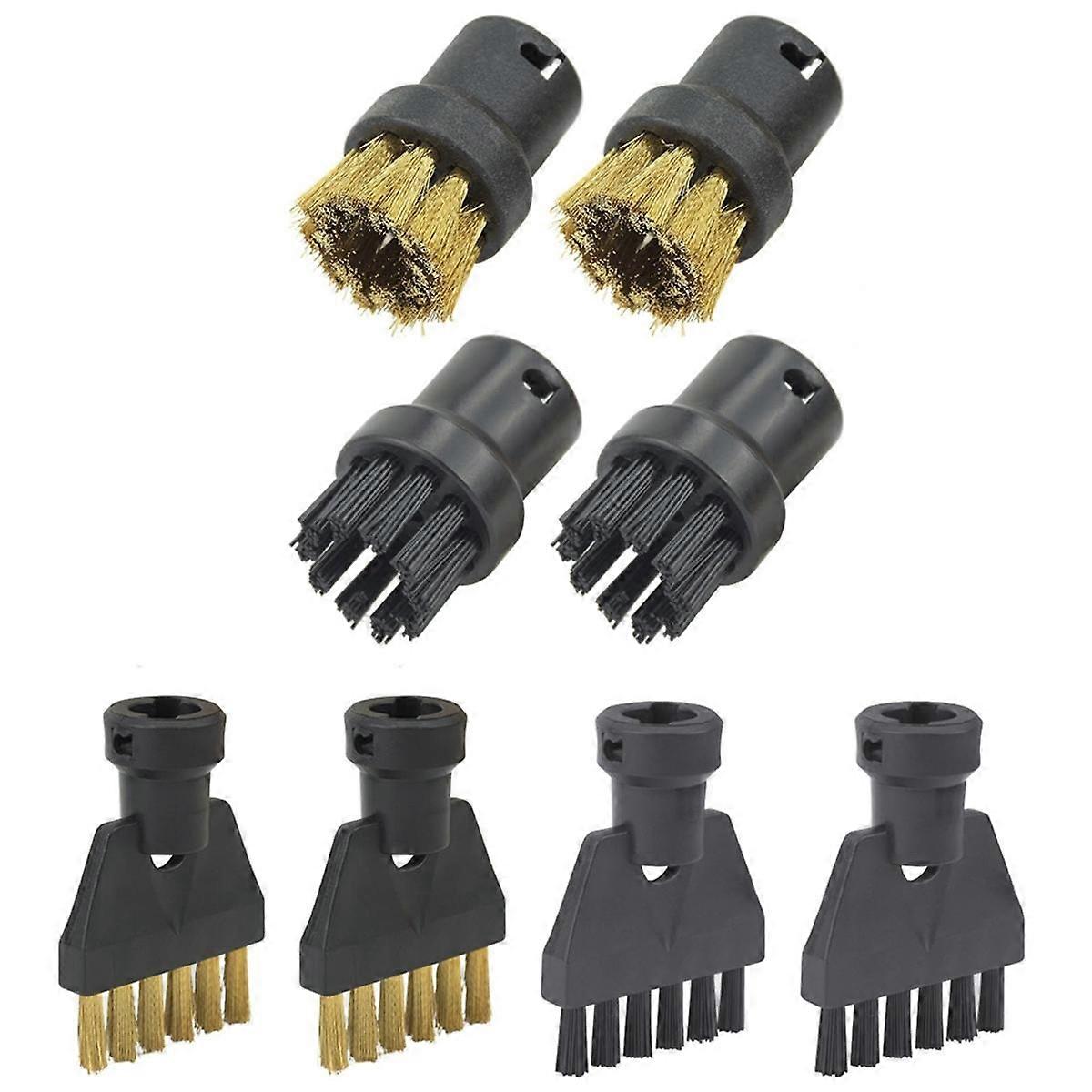 8pcs Steam Cleaner Accessories for SC1 SC2 SC4 SC5, Brush Attachment Set ,Round Brush Sets Flat Brush Heads