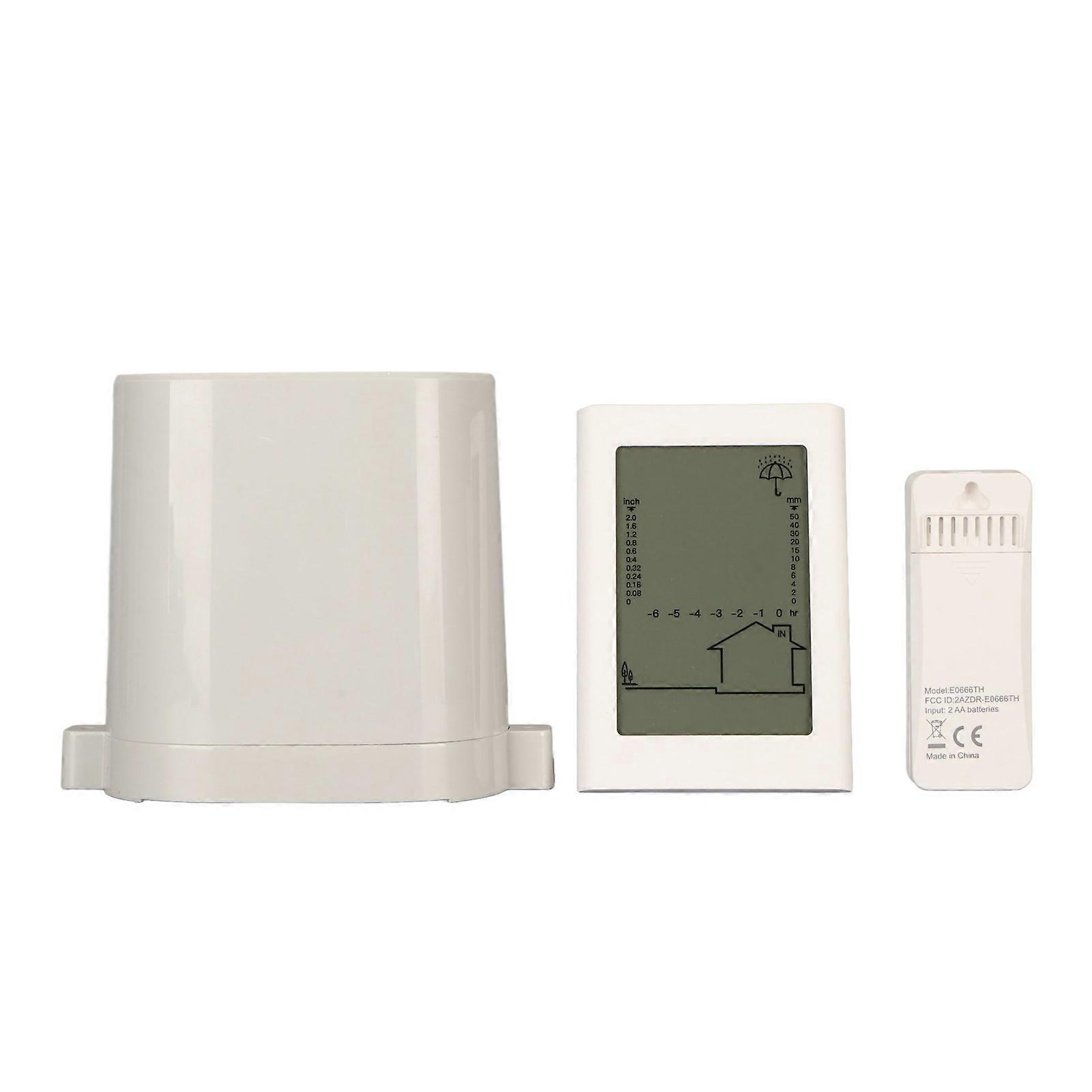 Wireless Digital Rain Gauge and Thermometer with Orange Backlight Low Battery Warning Indicator Wireless Rain and Temperature Gauge