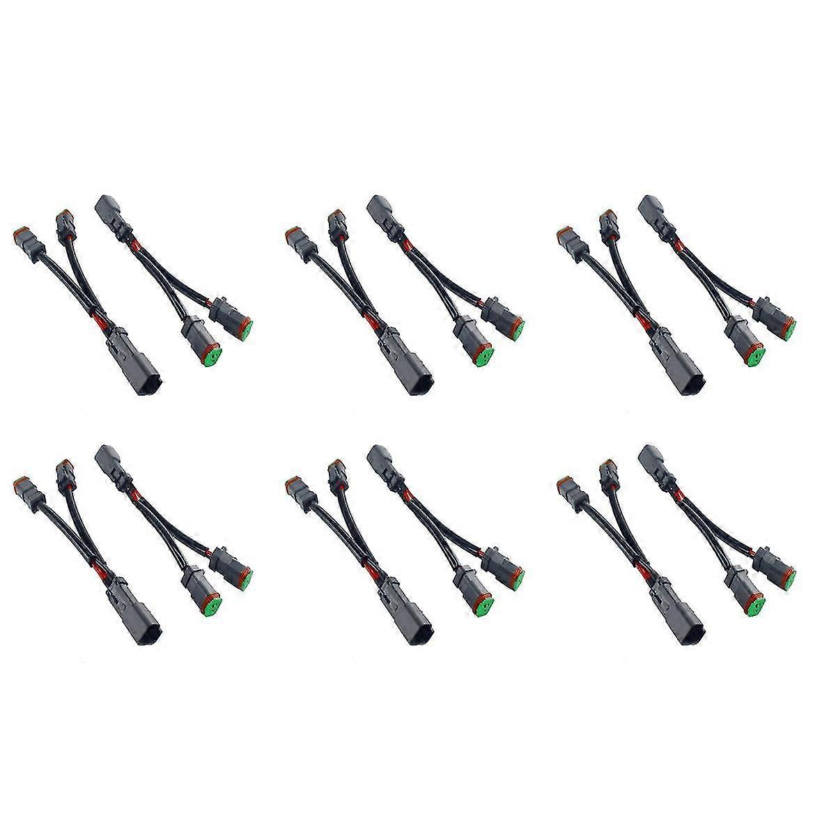 6X Y Type Leads Deutsch DT DTP 2 Pin Socket Adapter compatible with LED Pod Work Light Retrofit Connectors Wiri