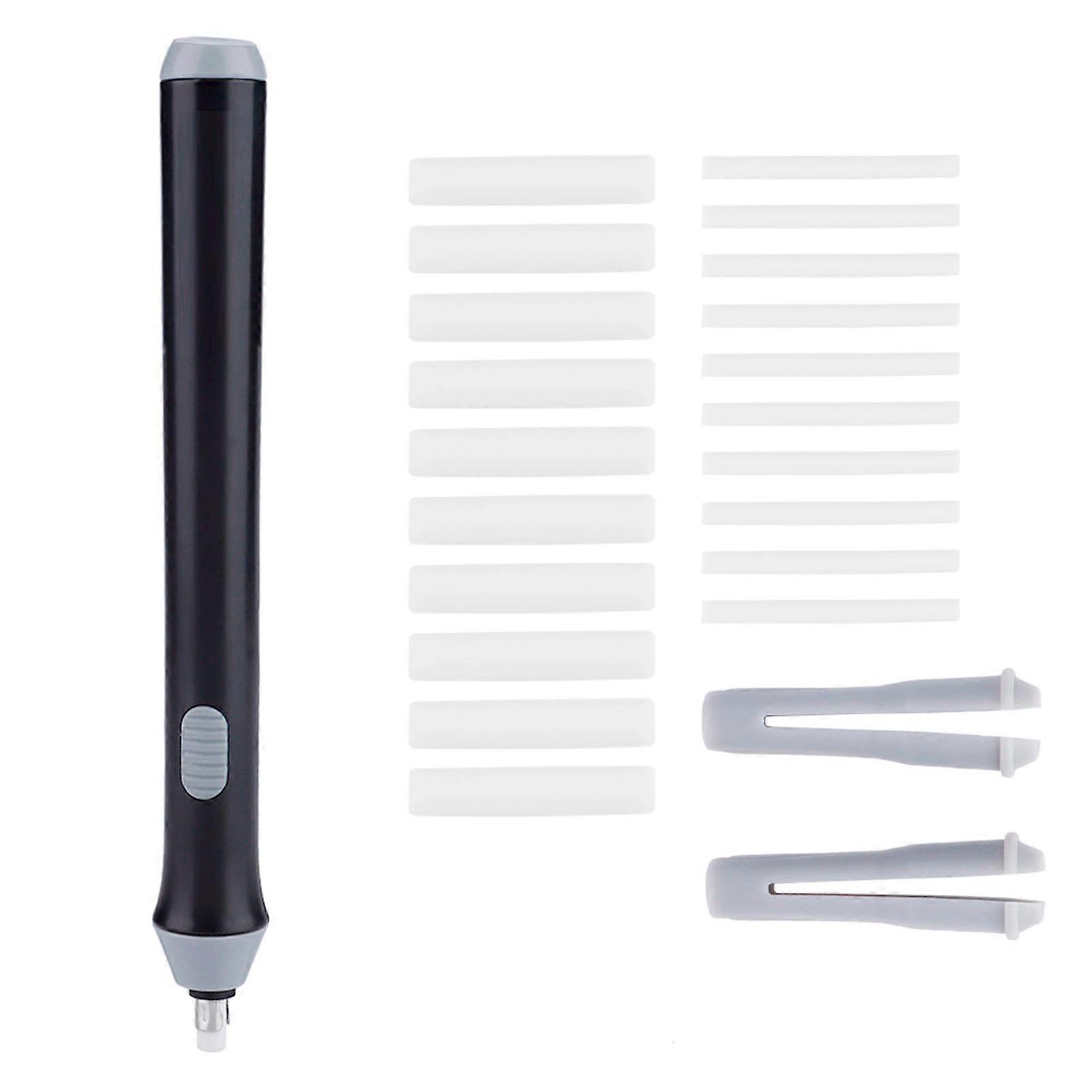 Tenwin Electric Battery Operated Automatic Pencil Eraser with 22 Eraser Refills (Black)