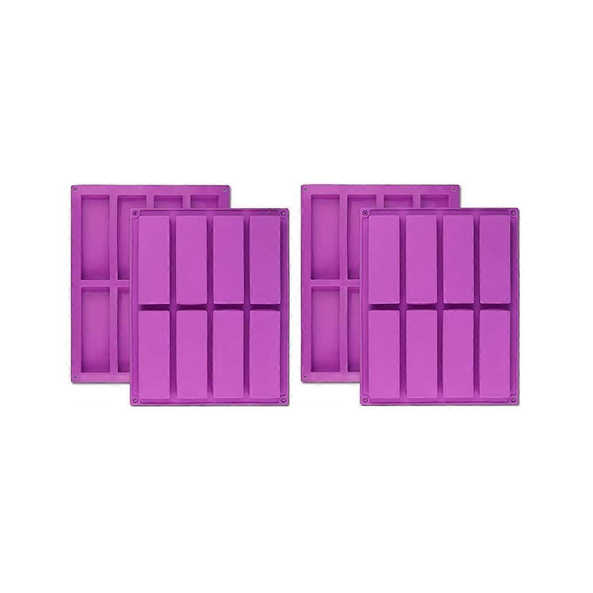 4PCS Rectangle Silicone Mold Energy Bar Maker Chocolate Cornbread Cheesecake Soap Mould