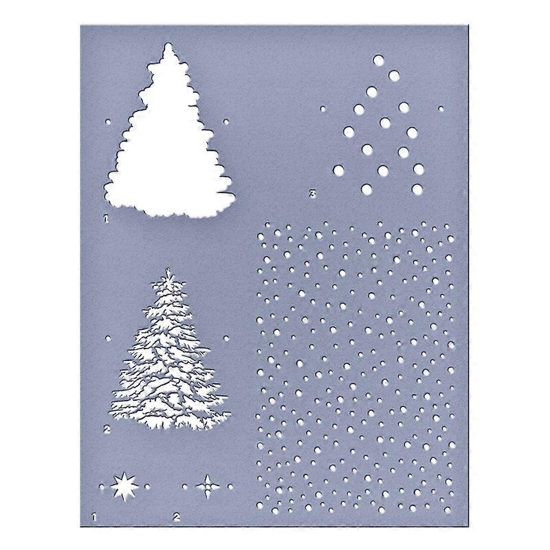 Christmas Layered Tree Stencil for DIY Scrapbooking Embossing Paper Card Making Crafts Plastic Template Drawing Sheet 85x11in
