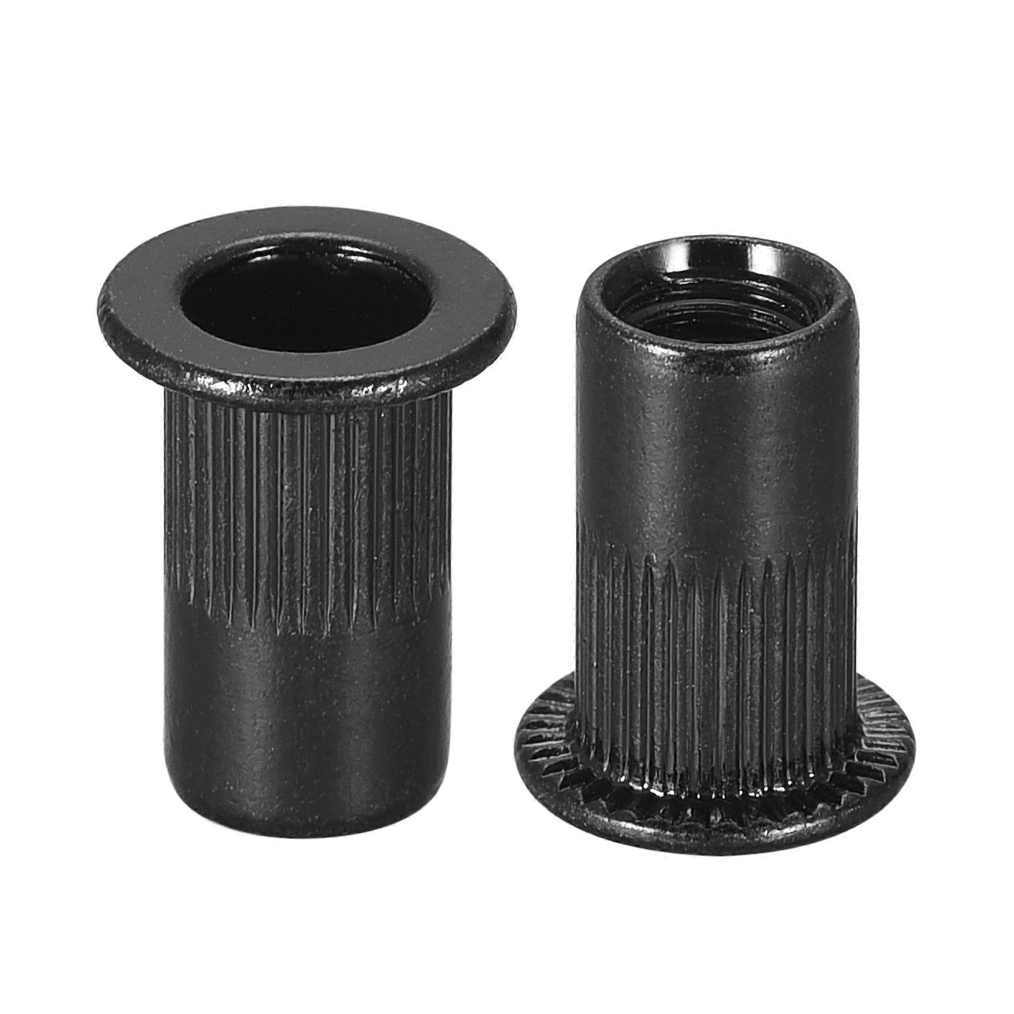 20Pcs M3 M4 M5 M6 M8 Rivet Nuts Carbon Steel Rivnut Zinc-Plated Knurled Flat Head Threaded Insert Nutsert Cap Rivet Nut Fastener