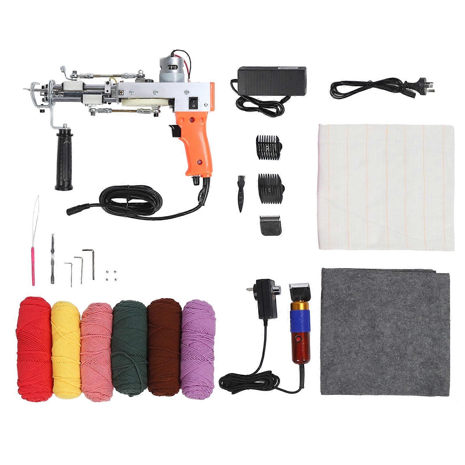 Tufting Starter Kit for Beginners High Speed Cut Pile Loop Pile Handheld Electric Rug Making Kit with Electric Scissors 100240V AU Plug