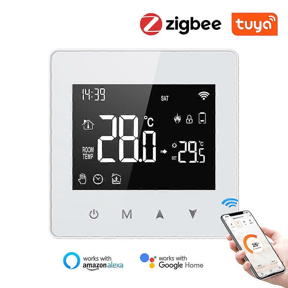 Tuya ZigBee Intelligent Constant Temperature Controller Temperature Adjustable LCD Display Controller Compact Size Water Gas Boiler Temperature Contro