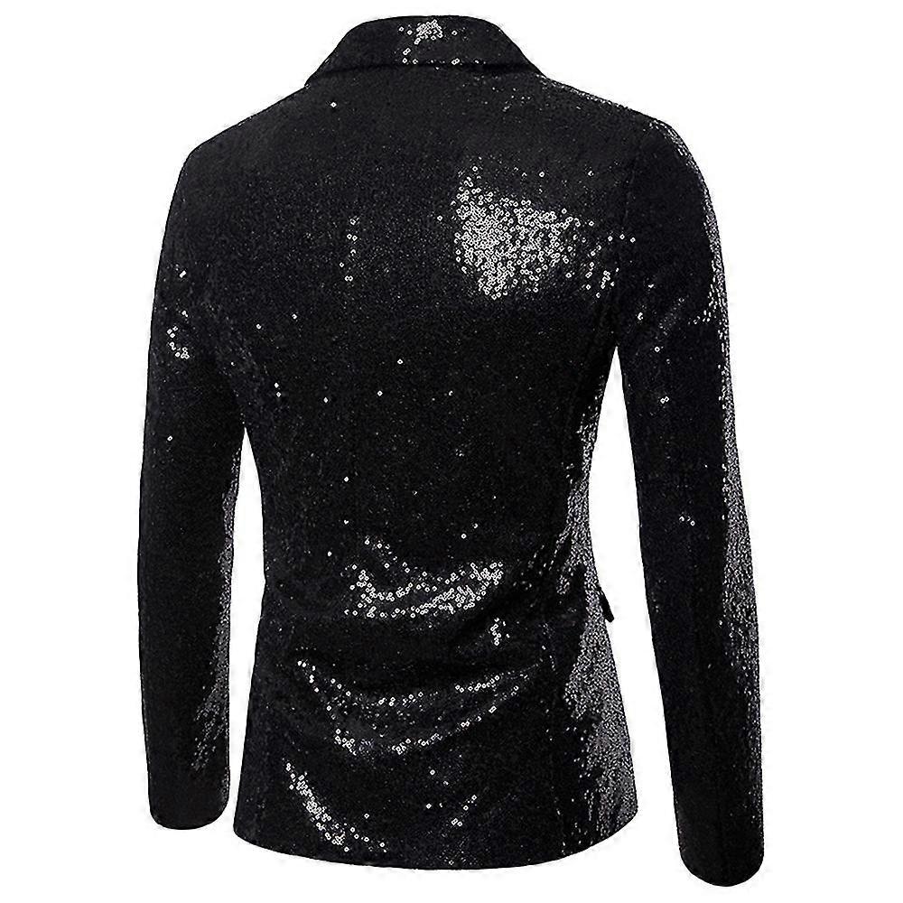 Giacca Uomo Con Paillette Oro - Sakko In Raso Lucido Per Feste E Matrimoni | Vestibilit&agrave; Regular