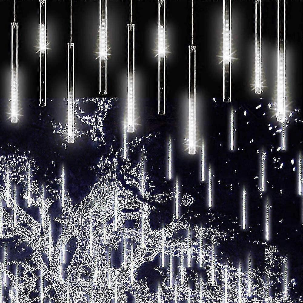 Falling Rain Lights Meteor Shower Lights Christmas Lights 30cm 8 Tube 144 Leds, Falling Rain Drop Icicle String Lights For Christmas Trees Halloween D